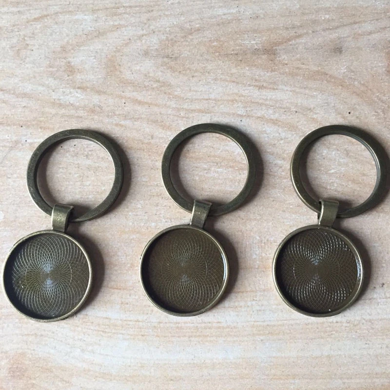 6PCS/Lot Vintage Key Chains 25mm Round Cabochon Setting DIY Blank Keychain Handmade | Украшения и аксессуары