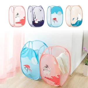 Складная корзина для грязного белья, складной мешок для стирки нижнего белья с мультяшным рисунком