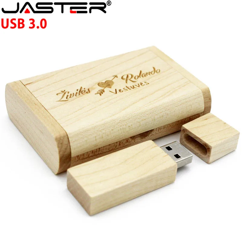 JATSER USB 3,0 деревянный usb+ коробка Флешка 4 ГБ 8 ГБ 16 ГБ 32 ГБ 64 ГБ usb флеш-накопитель Флешка карта памяти фотография свадебный подарок