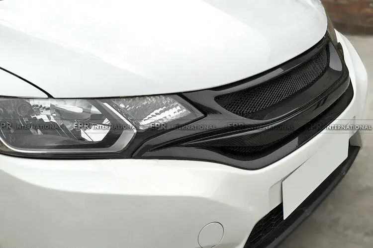 Автомобильный Стайлинг для Honda Jazz Fit GK5 14 17 углеродное волокно BG Style передний гриль