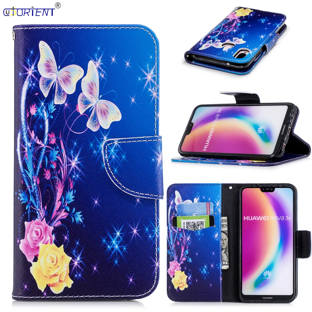 Кожаный чехол-портмоне для Huawei P20 Lite флип-чехол Nova 3E чехол телефона с отделением