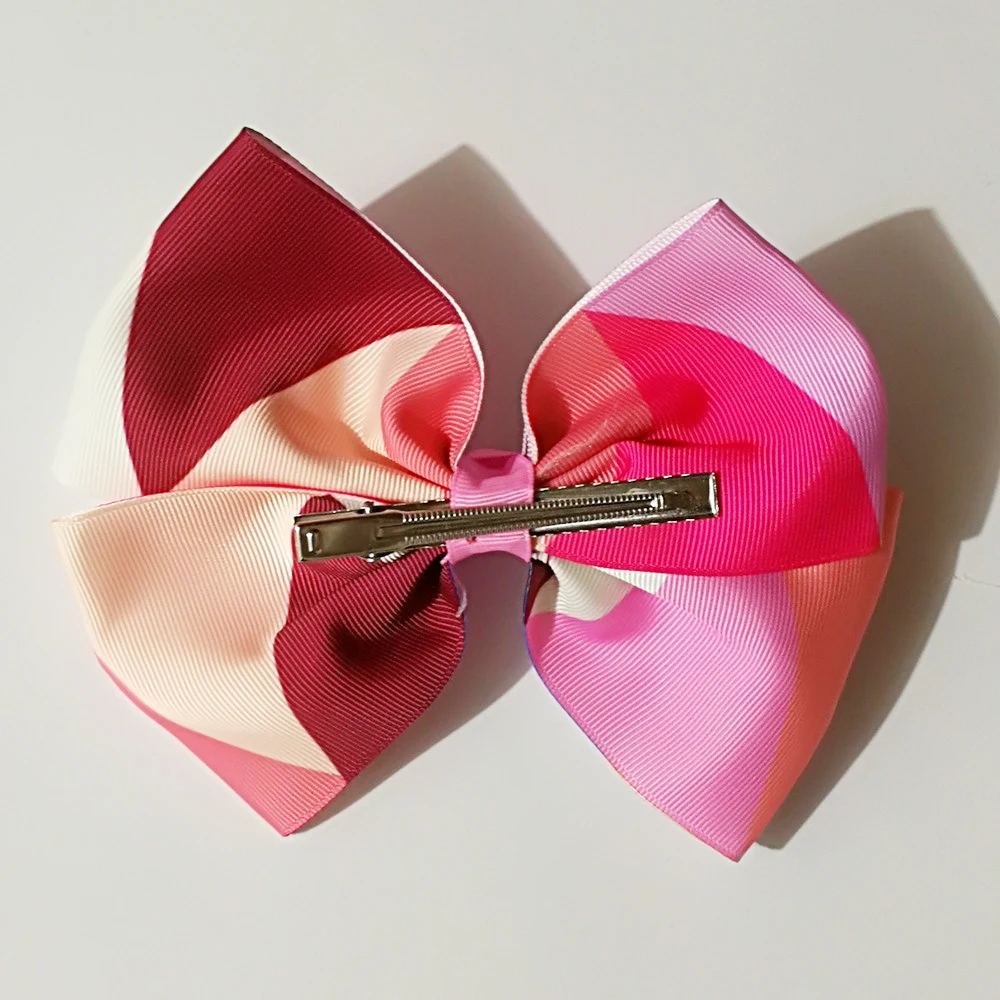 

Double bows JO JO 7'' grosgrain ribbon hair bows hair clips boutique rainbows bow girls hairbow For Teens Gift 12pcs/lot