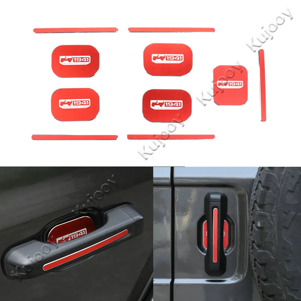 

for Jeep Wrangler 2018+ JL 4-Door Aluminum Alloy Door Grab Handle and Tailgate Handle Decor Sticker Cover Trim Styling