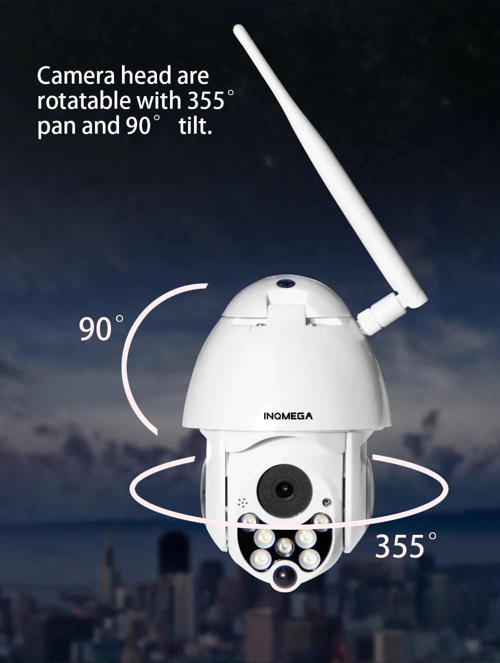 INQMEGA ip-камера WiFi 2MP 1080P Беспроводная PTZ скоростная купольная камера видеонаблюдения IR Onvif камера наружного видеонаблюдения Водонепроницаемая камера