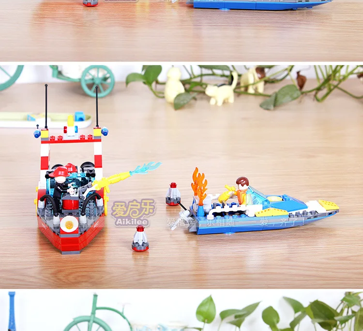GUDI 9213 Fire boats model Fight inserted Building Blocks Kids Educational toys brain game toy brick gift | Игрушки и хобби