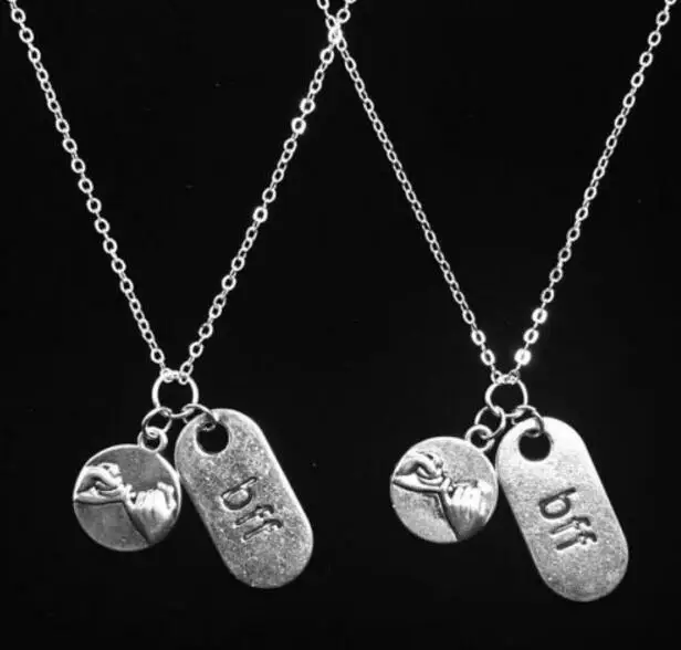 Ожерелье с подвеской BFF Best Friends винтажное Серебряное ожерелье-чокер Женские
