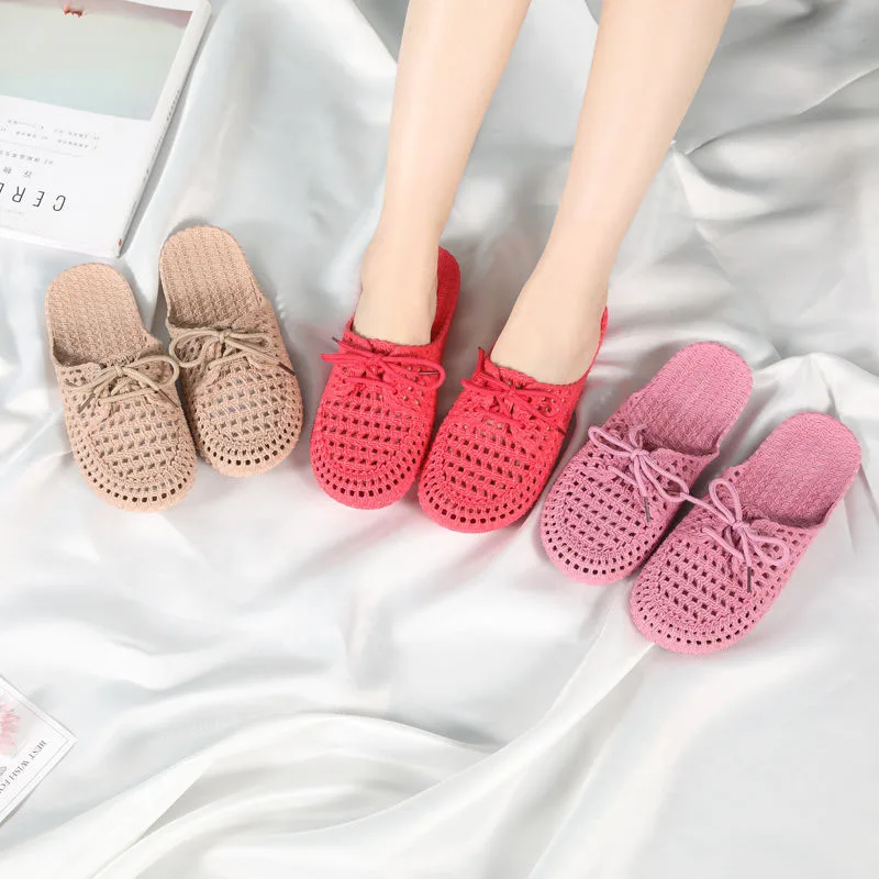 Шлепанцы женские ажурные Нескользящие дышащие сандалии с дезодорирующим