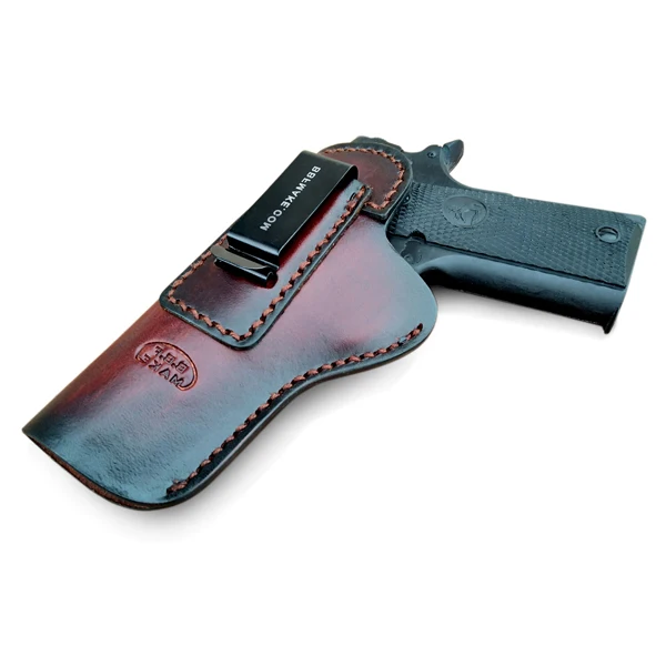 Red-OWB-Right Hand B.B.F MAKE ручной работы IWB/OWB кобура кожаный чехол для: Кольт 1911 кобуры пистолетный мешочек с зажимом для ремня аксессуары - Цвет: Red-OWB-Right Hand