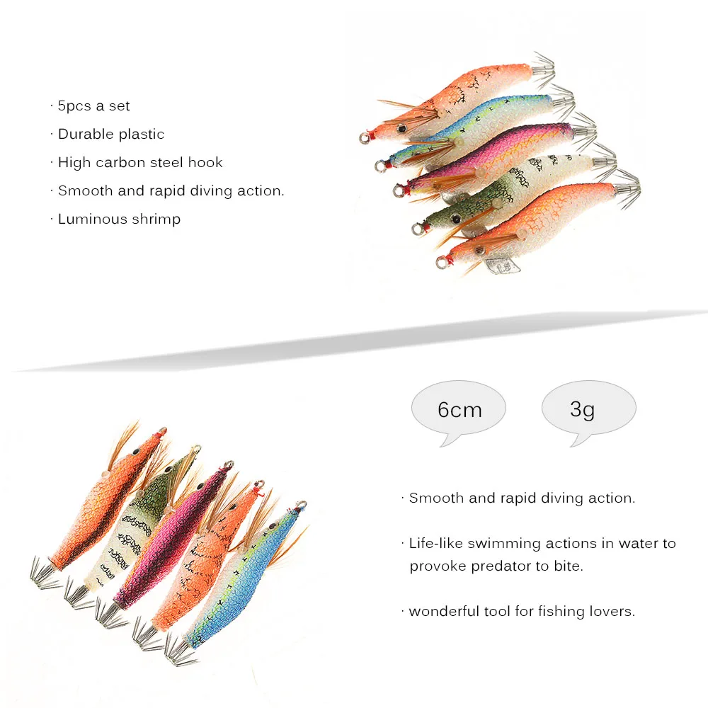 5 шт./компл. набор рыболовных приманок рыболовные приманки для креветок
