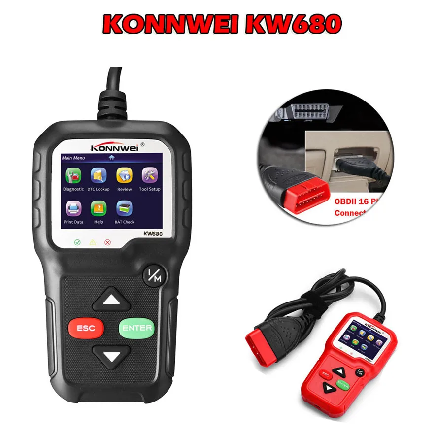 KONNWEI KW680 OBD2 Viecar Автомобильное устройство чтения кода диагностическое сканирующее