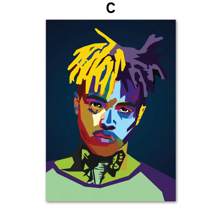 C Lil открытым, рэпер Тайлер XXXTentacion Wall Art Холст Картина Nordic Плакаты и принты настенные картины для Декор в гостиную - Цвет: C