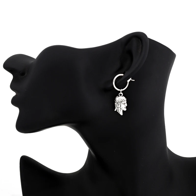 1 пара старинных племя глаза волк с подвеской серьги-кольца для женщин Уникальный