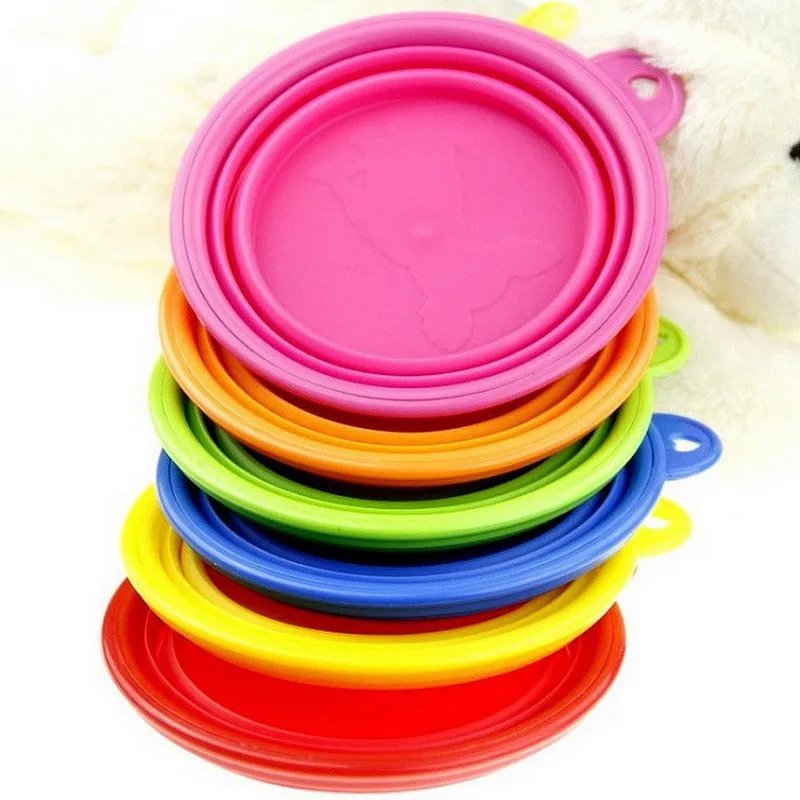 Товары для животных силикона миску ПЭТ складной портативный собака питьевой