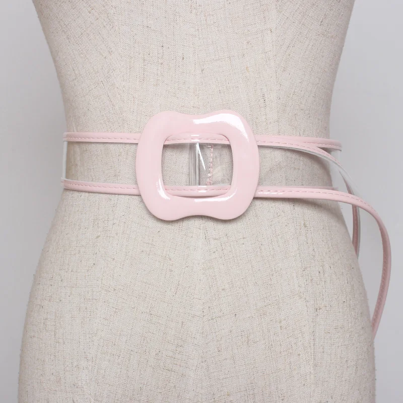 Новинка 2019 Женский поясной ремень прозрачный длинный из смолы ремешок для платья