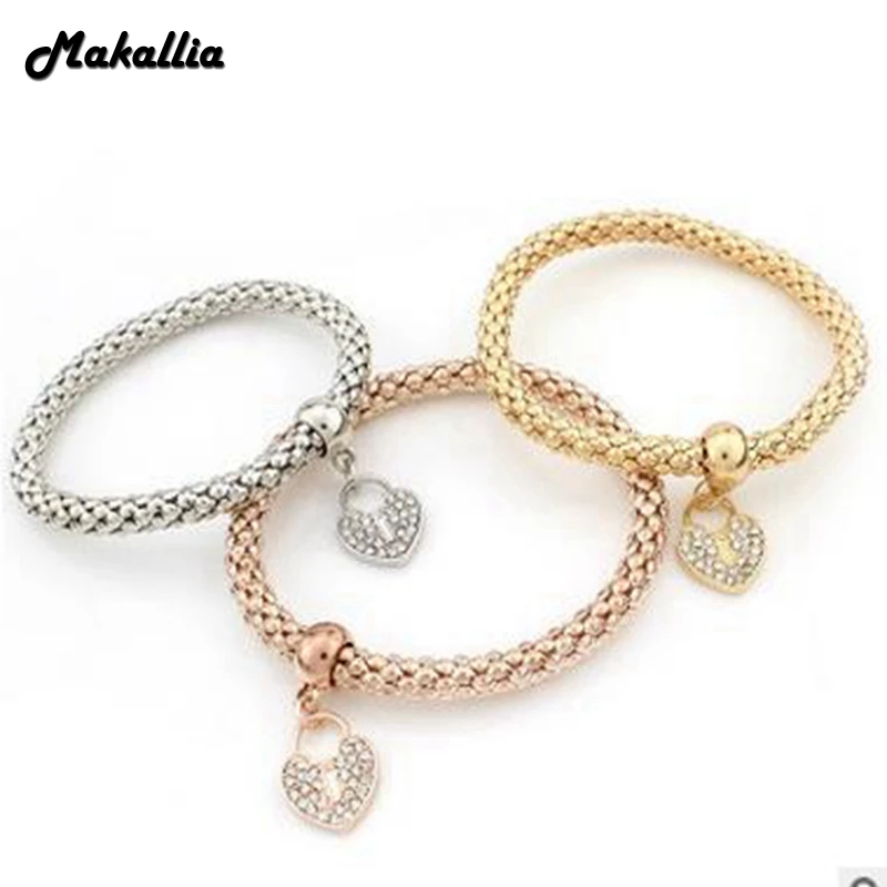 Арктический дизайнерский австрийский браслет с жизненным деревом и сердцем, инкрустированный стразами, позолоченная цепочка "попкорн" для женщин.