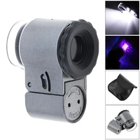 50x magnifier adjustable magnifying glass optical tool with 2 led light and uv light for jewelrydiamondbanknote checking