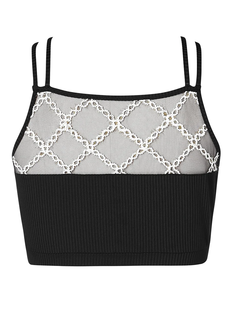 PlusMiss плюс размеры 5XL сетки Sheer Cami Crop Top XXXXL XXXL XXL для женщин Лето 2019 без рукавов