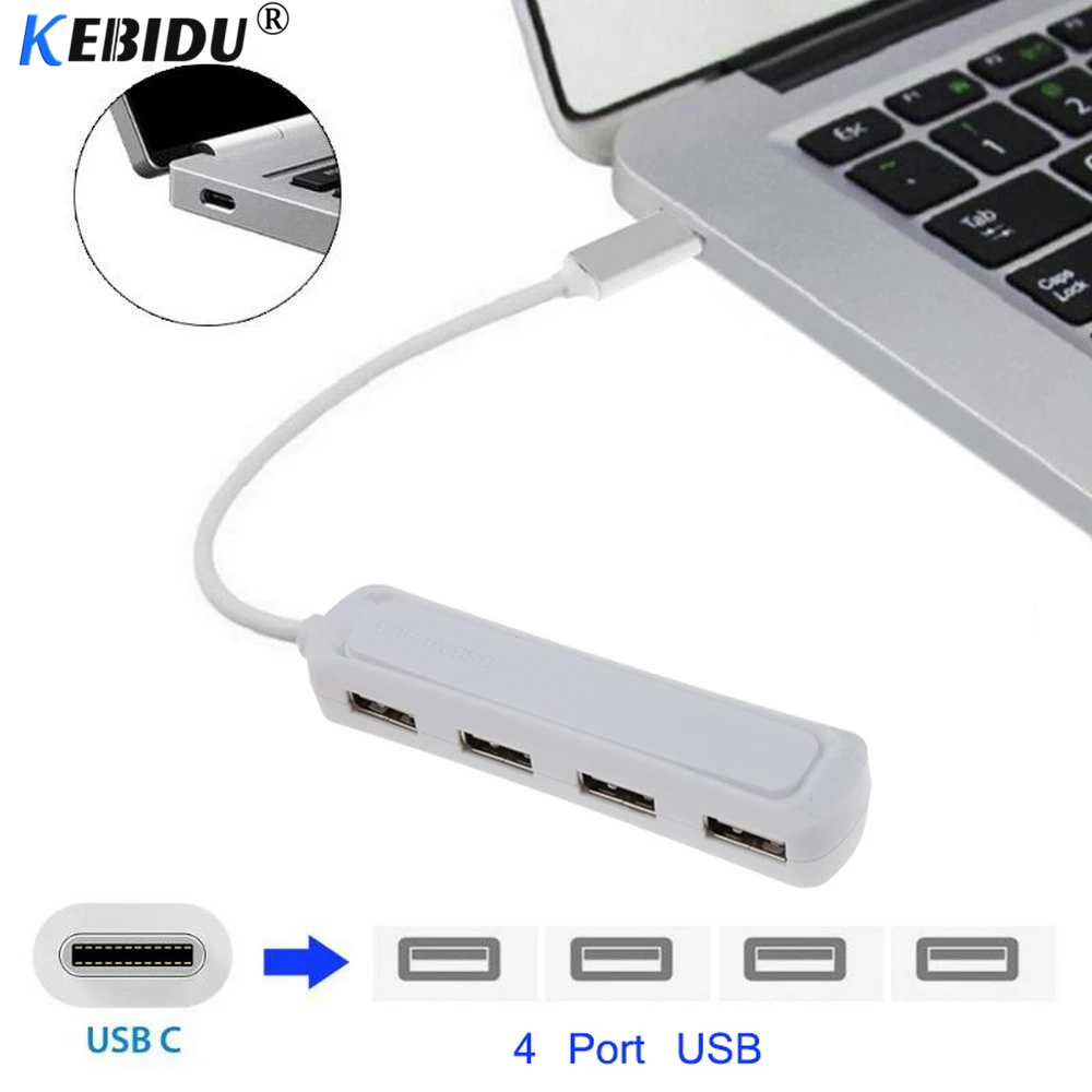 Хаб Kebidu Type c USB 3 1 к 2 0 4 портовый разъем разветвитель адаптер для ПК ноутбука