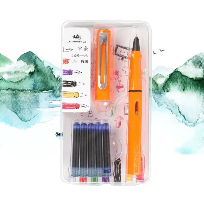 Jinhao 599a авторучка набор каллиграфия ручка Dolma Kalem Pluma Студенческая со съемным чернильным мешком ручка подарок для мальчиков и девочек прекрасный