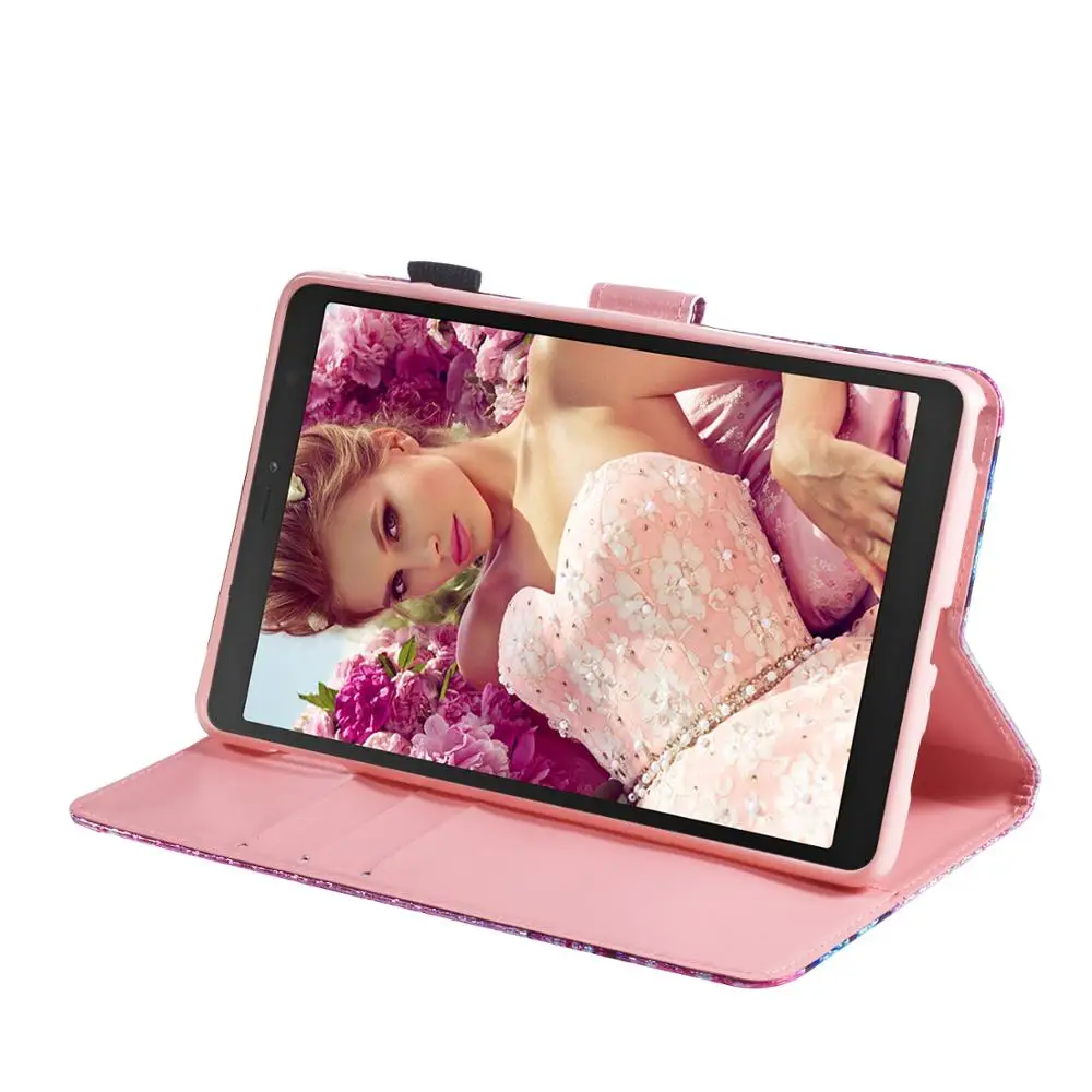 Блестящий чехол из искусственной кожи для Samsung Galaxy Tab A 8 0 с S ручкой SM P200 P205