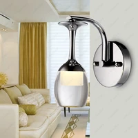 7w led wall sconces light k9 crystal bedside lamp wine glass lampshade bedroom corridor living room hotel