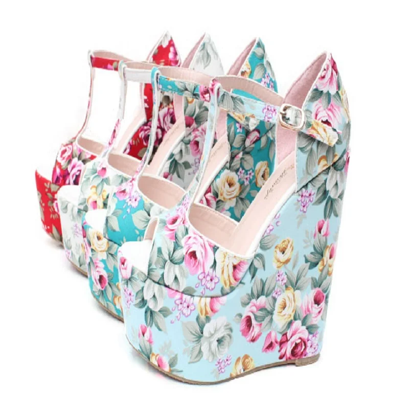 Новинка 2019 года Модные женские босоножки на очень высокой платформе в богемном