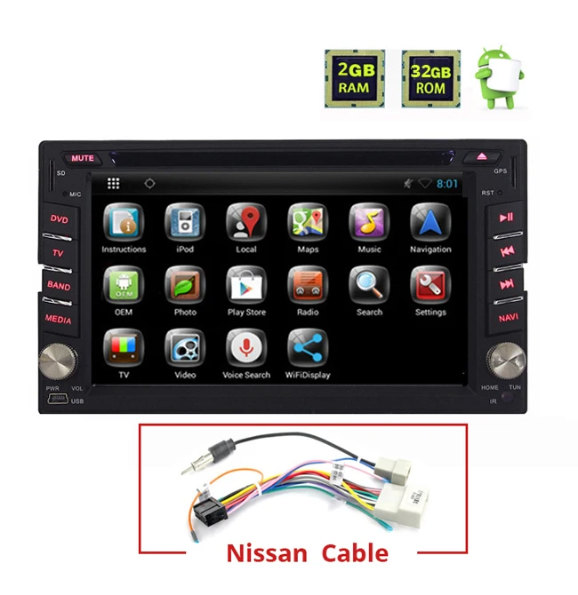 2 din Android WINCE универсальный автомобильный Радио 2din gps DVD мультимедиа для Nissan pathfinder Xtrail VW Polo Golf Toyota hyundai - Цвет: Android for Nissan