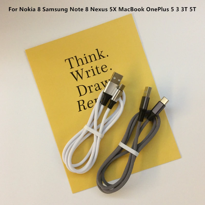 Тканевый USB кабель для Nokia 8 Samsung Note Nexus 5X MacBook OnePlus 5 3 3T 5T передачи данных мобильного