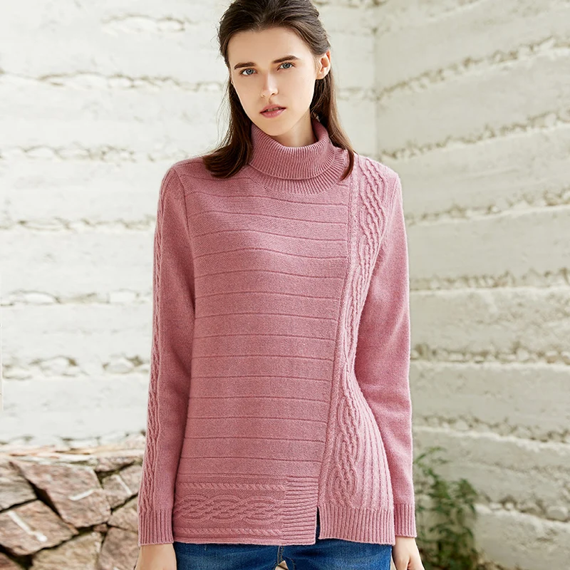 

ZHILI 2018 New Autumn Winter Turn-Down Cashmere Sweater