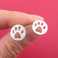daisies one pair cute bear cat paw stud earrings animal panda paw print stud earrings cut out round dog paw boucles doreilles