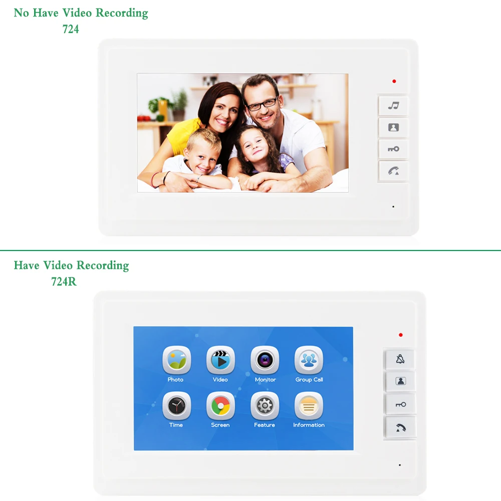 JEX Wired 7`` LCD Video intercom Doorbell Recording Door phone system HD Infrared Night Camera Easy Install FREE SHIPPING | Безопасность