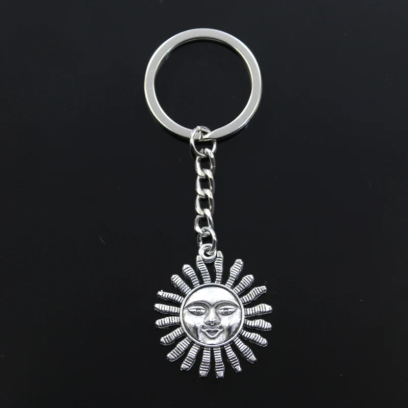 Новый брелок 34x29 мм Sun Face Sunburst бронзовый серебристый цвет подвески DIY мужские