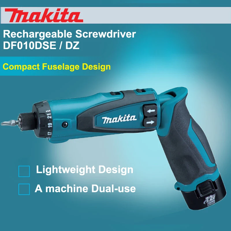 Япония Makita DF010DSE зарядная отвертка электрическая отвертка Складной Тип Двойной литиевой батареи легкий дизайн