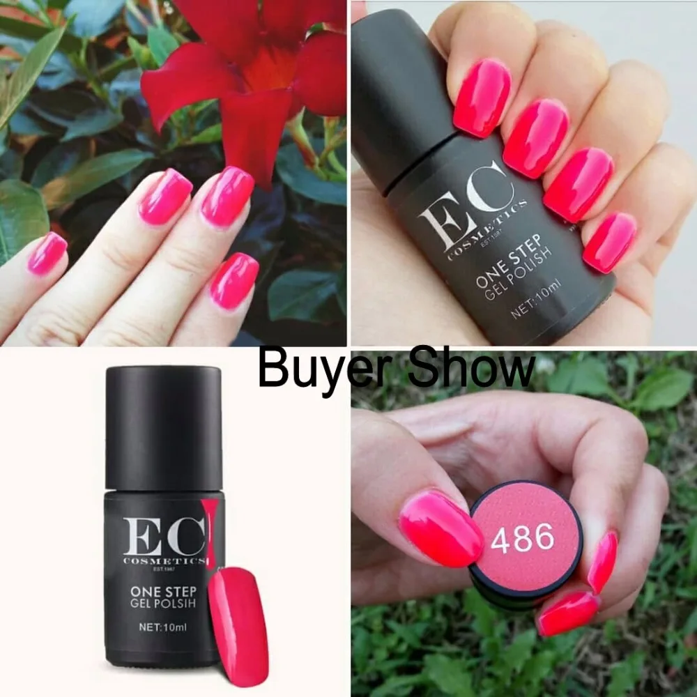 EC One Step УФ гель для ногтей зеленого цвета без необходимости базового верхнего