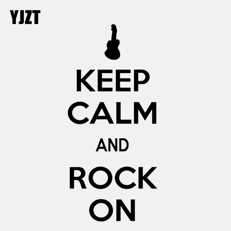YJZT 6.5CM*14.3CM Keep Calm and Rock On Guitar Music Vinyl Black/Silver Car Sticker C22-0707 | Автомобили и мотоциклы