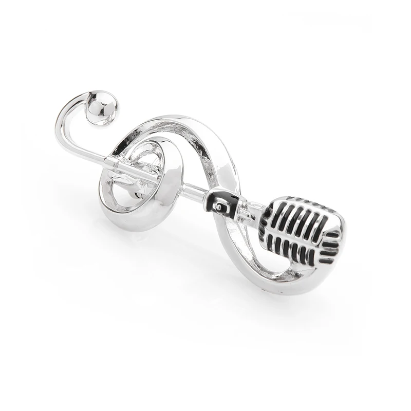 

Wuli&baby Vintage Silver Color Microphone Brooches Women Men Music Note Brooch Pins Christmas Gifts