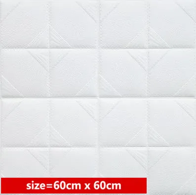 White 60x60cm Обои самоклеящиеся 3d стерео наклейки на стены спальня стены юбка фон украшения стены водонепроницаемый Пена Обои - Цвет: White 60x60cm