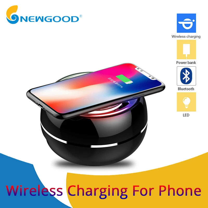 Mini Bluetooth Speaker Portable Wireless speaker Sound System with microphone loudspeaker support wirless charger for phone | Электроника