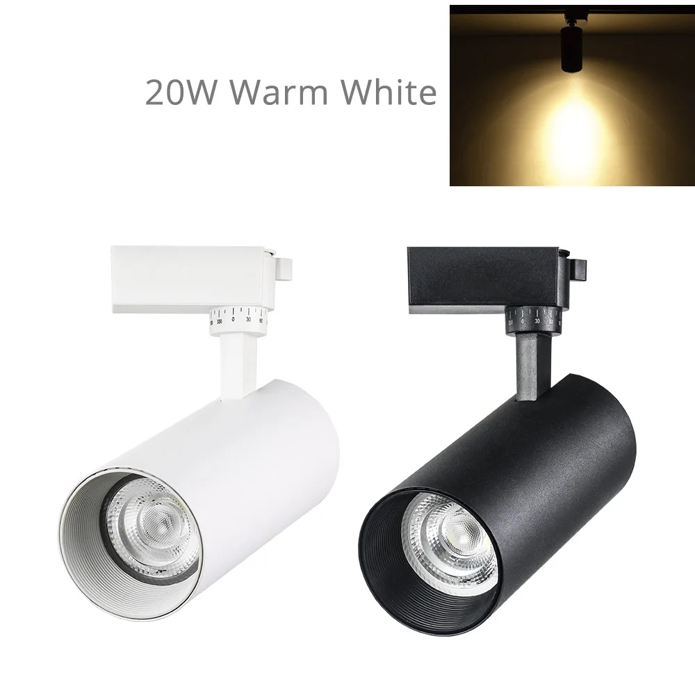 20W Warm White 10 Вт/20 Вт/30 Вт COB Трековый светильник светодиодный рельсовый Точечный светильник для дома выставочный магазин одежды Внутреннее освещение Светодиодный Потолочный подвесной точечный светильник - Испускаемый цвет: 20W Warm White