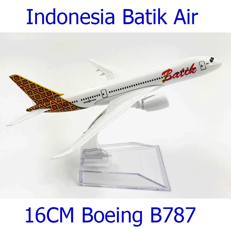 16 см 1:400 Индонезия Batik Air Airlines модель Боинга B787 с базой из металлического сплава