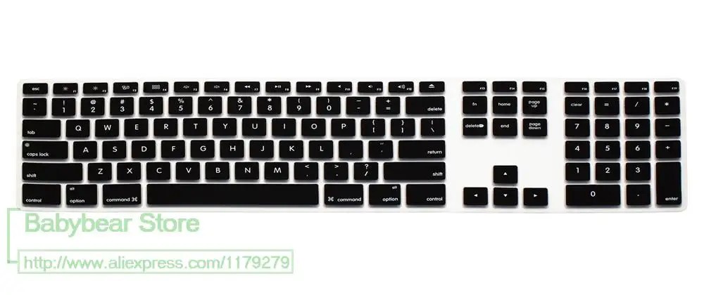 black Клавиатура крышка для Apple iMac G6 21,5 27 дюймов настольные клавиатуры защитная крышка клавиатуры протектор - Цвет: black