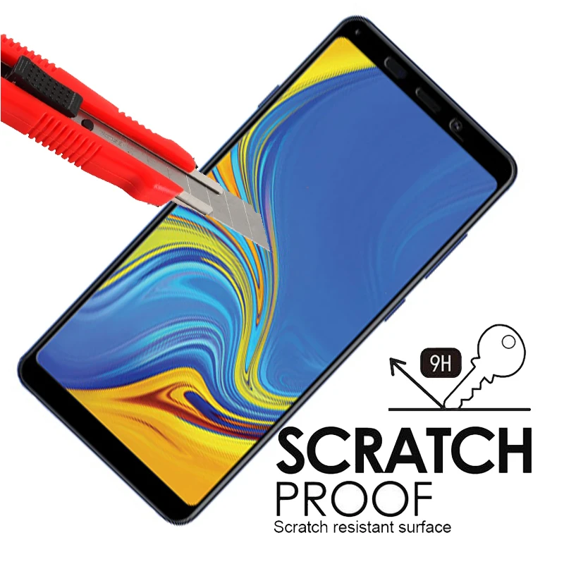 Закаленное стекло для Samsung Galaxy A9 2018 2 шт. Защитное экрана чехол galaxi A 9 a92018 защитное