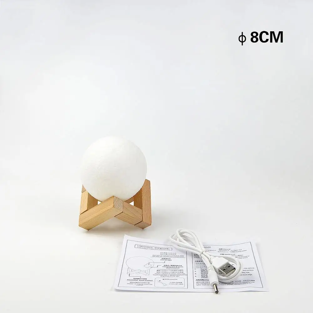 8CM Светодиодный настольный светильник, 5 В, USB мощность, перезаряжаемая настольная лампа, прикроватная лампада, лампа для кровати с регулируемой яркостью, сенсорный переключатель для освещения спальни - Lampshade Color: 8CM