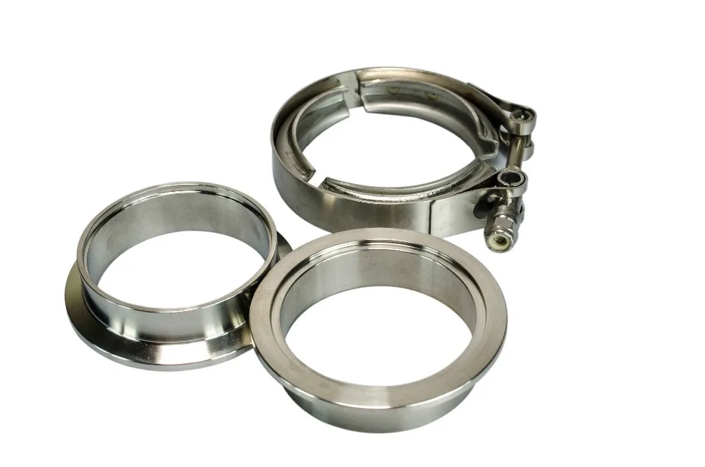 

2" 2.5" 3" 3.5" 4" Stainless Steel Car V-band Male Female Exhaust Flange Vband Clamps V band Clamp Kit 1.5 2.5 3 Inch Clip