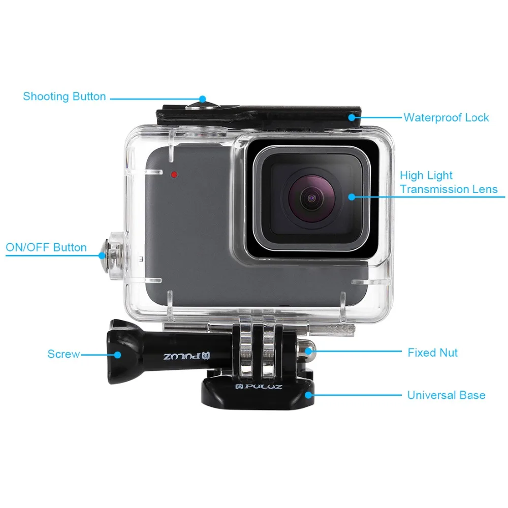 Фото PULUZ для GoPro Чехол 45 м подводный водонепроницаемый корпус Твердый защитный чехол PULUZ для GoPro Чехол 45 м подводный водонепроницаемый корпус Твердый защитный чехол