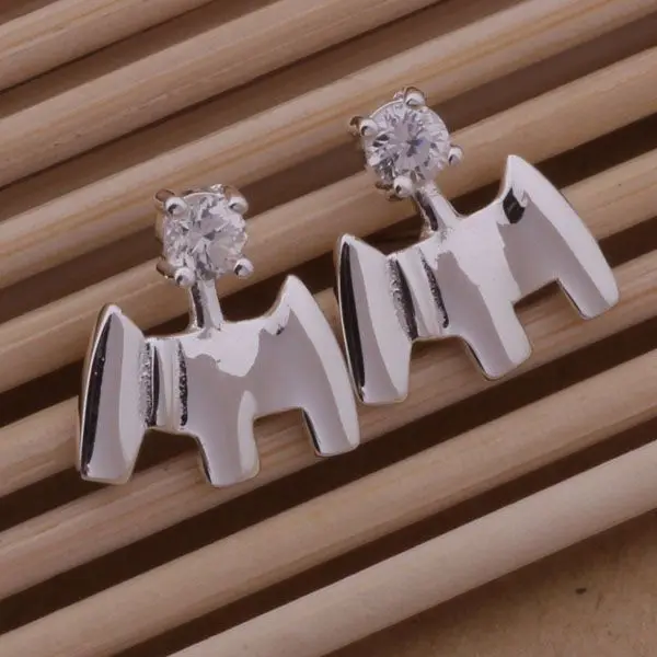 Женские серебряные серьги AE331 ювелирные изделия с инкрустированным камнем/asgajjna