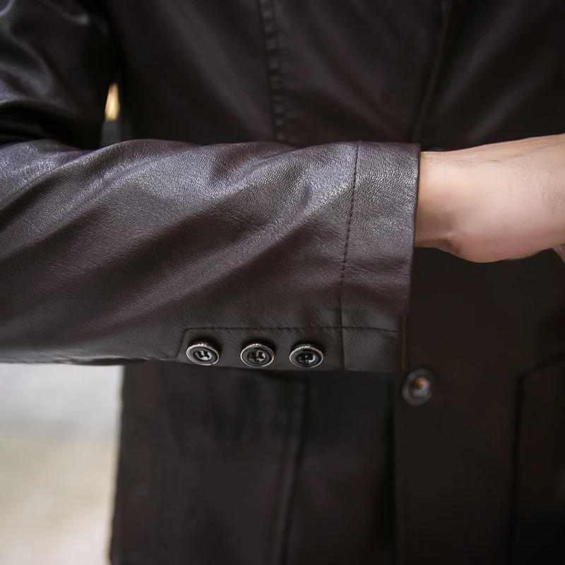 

Top Fashion Mens Slim Fit Faux Leather Jackets Spring Autumn Motorcycle PU leather Coat High Quality Blazers Formal Jacket