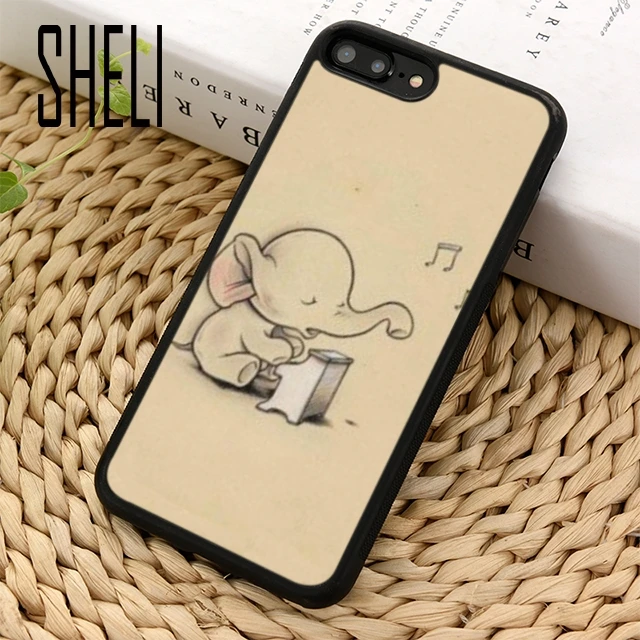 Чехол для телефона SHELI с милым мультяшным изображением игры пианино слона iPhone 5 6 7