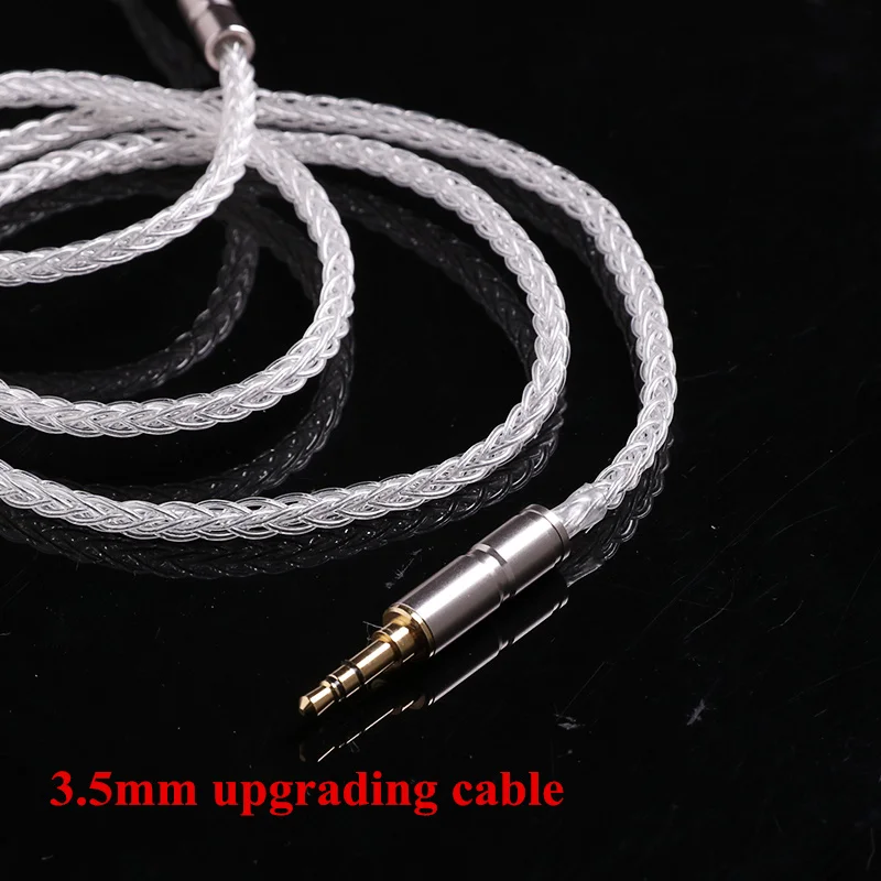 3.5mm straight BGVP 6N 8 ядро 400 проволока чистого серебра покрытием OCC 2,5 мм/3,5 мм MMCX кабель наушников Audiophile балансировочный кабель для Shure SE846 SE215 - Цвет: 3.5mm straight