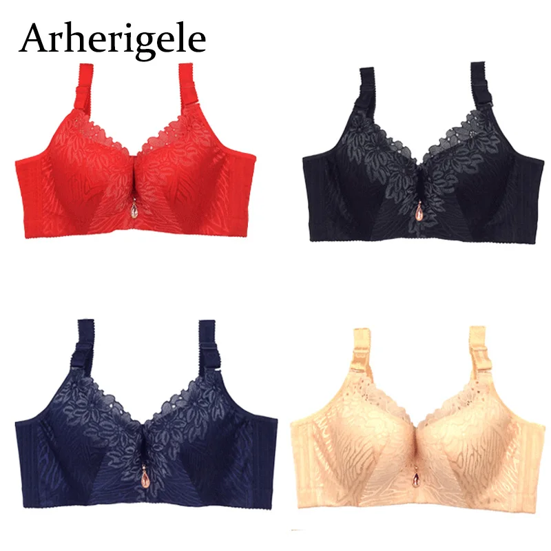 

Arherigele Ladies Bra Sexy Lingerie Push Up Bra for Plus Size Women Lace Bra Underwire Underwear Full Cup D/E Bralette Brassiere
